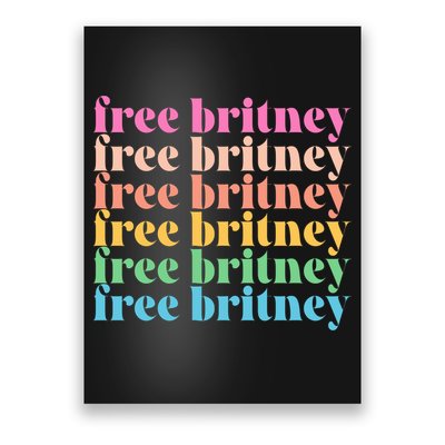 Colorful Retro Free Britney Logo Poster