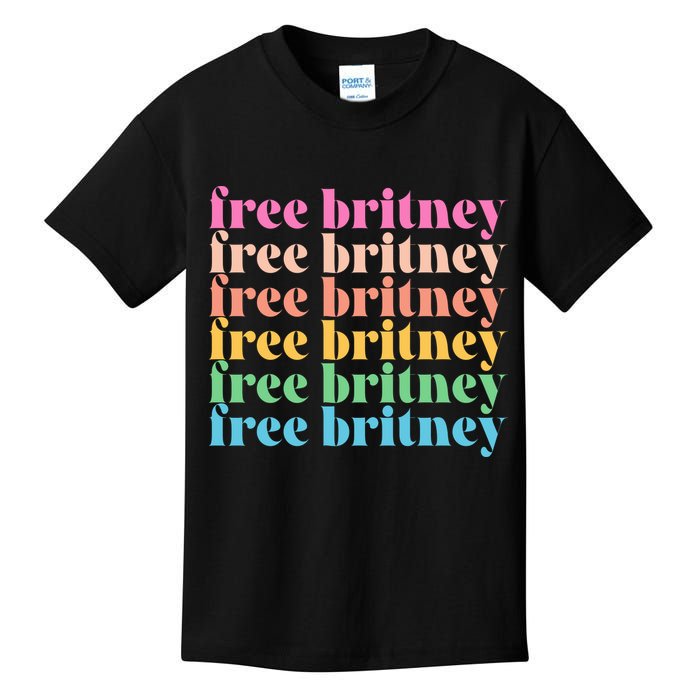Colorful Retro Free Britney Logo Kids T-Shirt