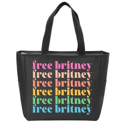 Colorful Retro Free Britney Logo Zip Tote Bag