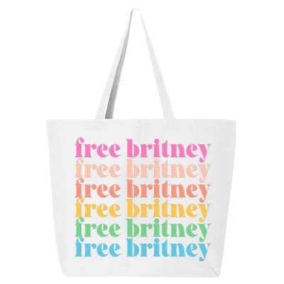 Colorful Retro Free Britney Logo 25L Jumbo Tote