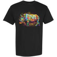 Colorful Rhino Art Splatter Garment-Dyed Heavyweight T-Shirt