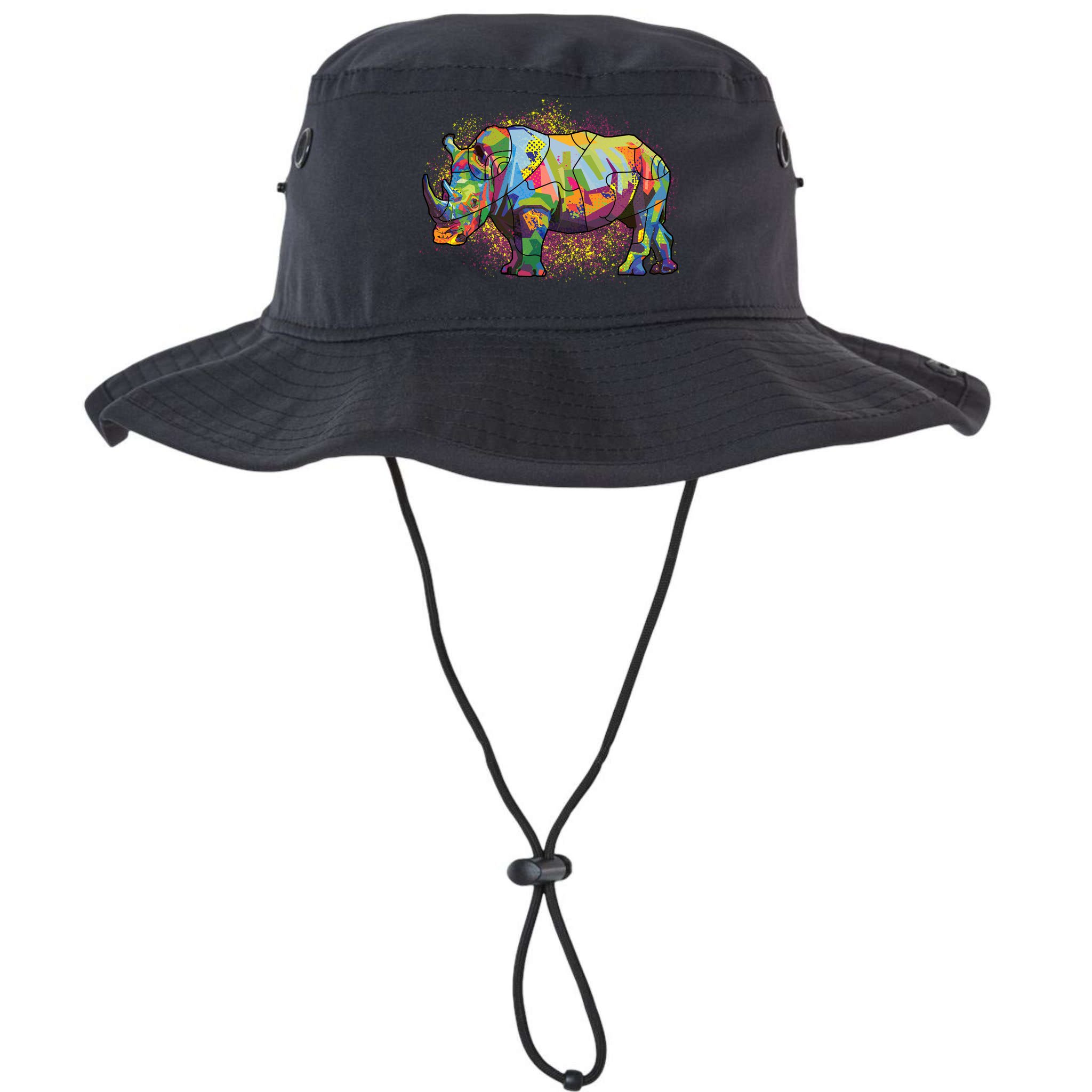 Colorful Rhino Art Splatter Bucket Hat