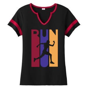 Colorful Run  Ladies Halftime Notch Neck Tee