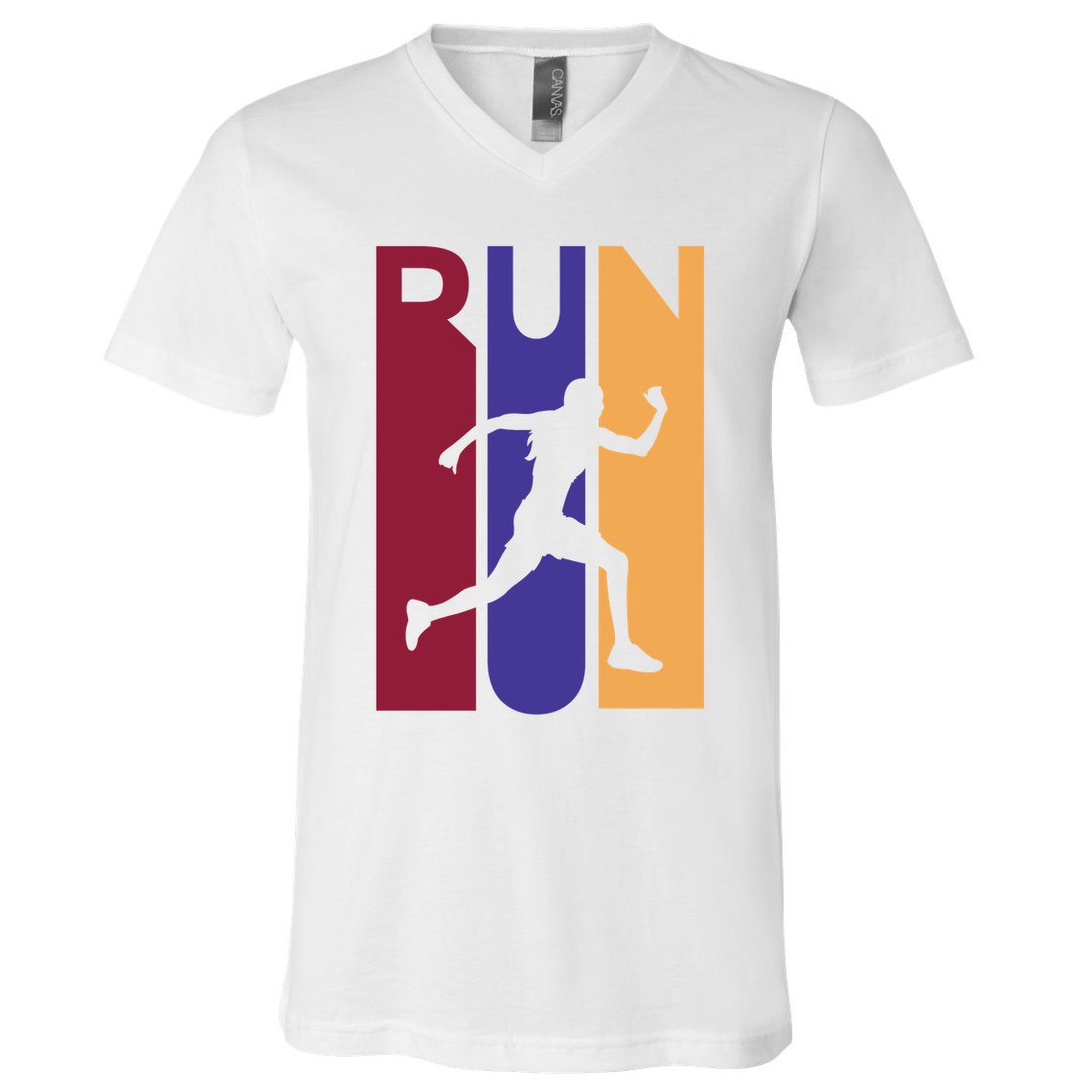 Colorful Run  V-Neck T-Shirt