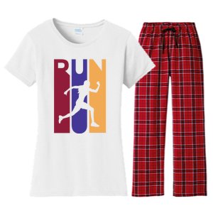 Colorful Run  Women's Flannel Pajama Set