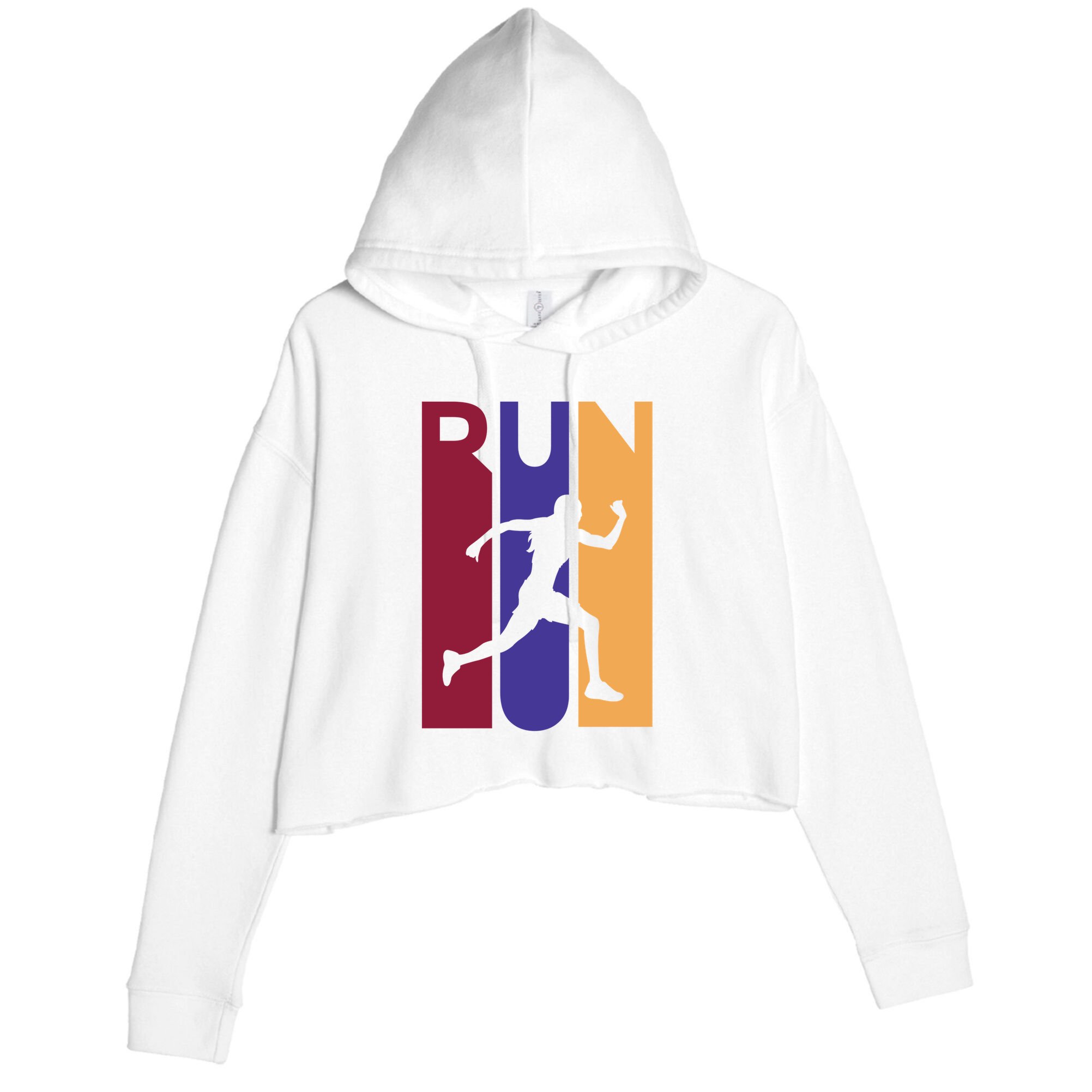 Colorful Run  Crop Fleece Hoodie