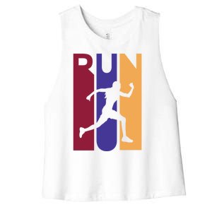 Colorful Run  Women's Racerback Cropped Tank