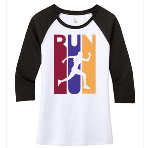 Colorful Run  Women's Tri-Blend 3/4-Sleeve Raglan Shirt