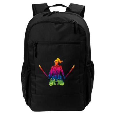 Colorful Samurai Katanas Swords Warrior Backpack