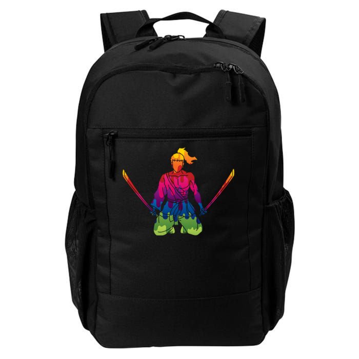 Colorful Samurai Katanas Swords Warrior Daily Commute Backpack