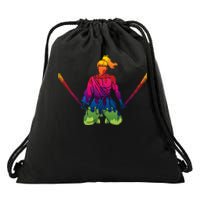 Colorful Samurai Katanas Swords Warrior Drawstring Bag