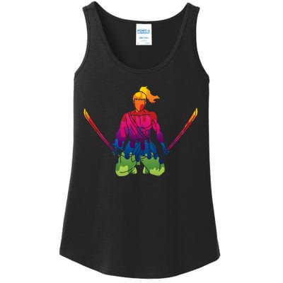 Colorful Samurai Katanas Swords Warrior Ladies Essential Tank