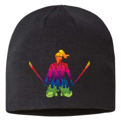 Colorful Samurai Katanas Swords Warrior Sustainable Beanie