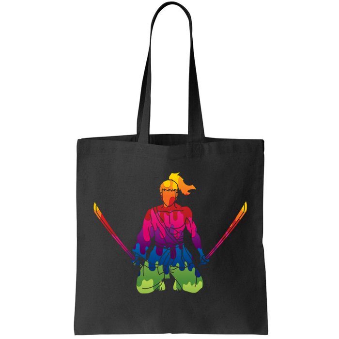 Colorful Samurai Katanas Swords Warrior Tote Bag