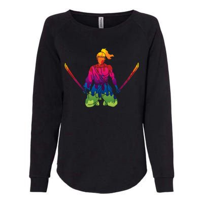 Colorful Samurai Katanas Swords Warrior Womens California Wash Sweatshirt