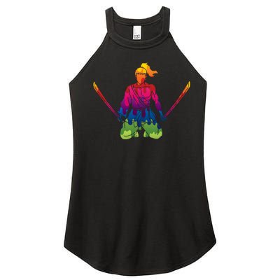 Colorful Samurai Katanas Swords Warrior Women’s Perfect Tri Rocker Tank