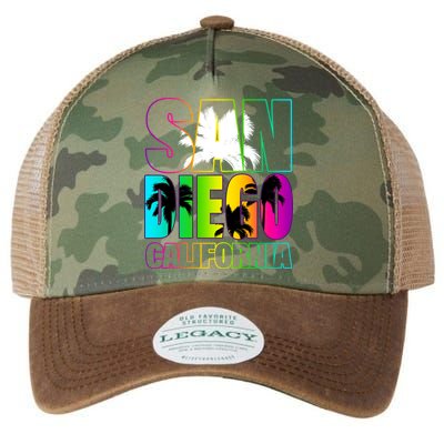 Colorful San Diego California Legacy Tie Dye Trucker Hat