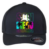 Colorful San Diego California Flexfit Unipanel Trucker Cap