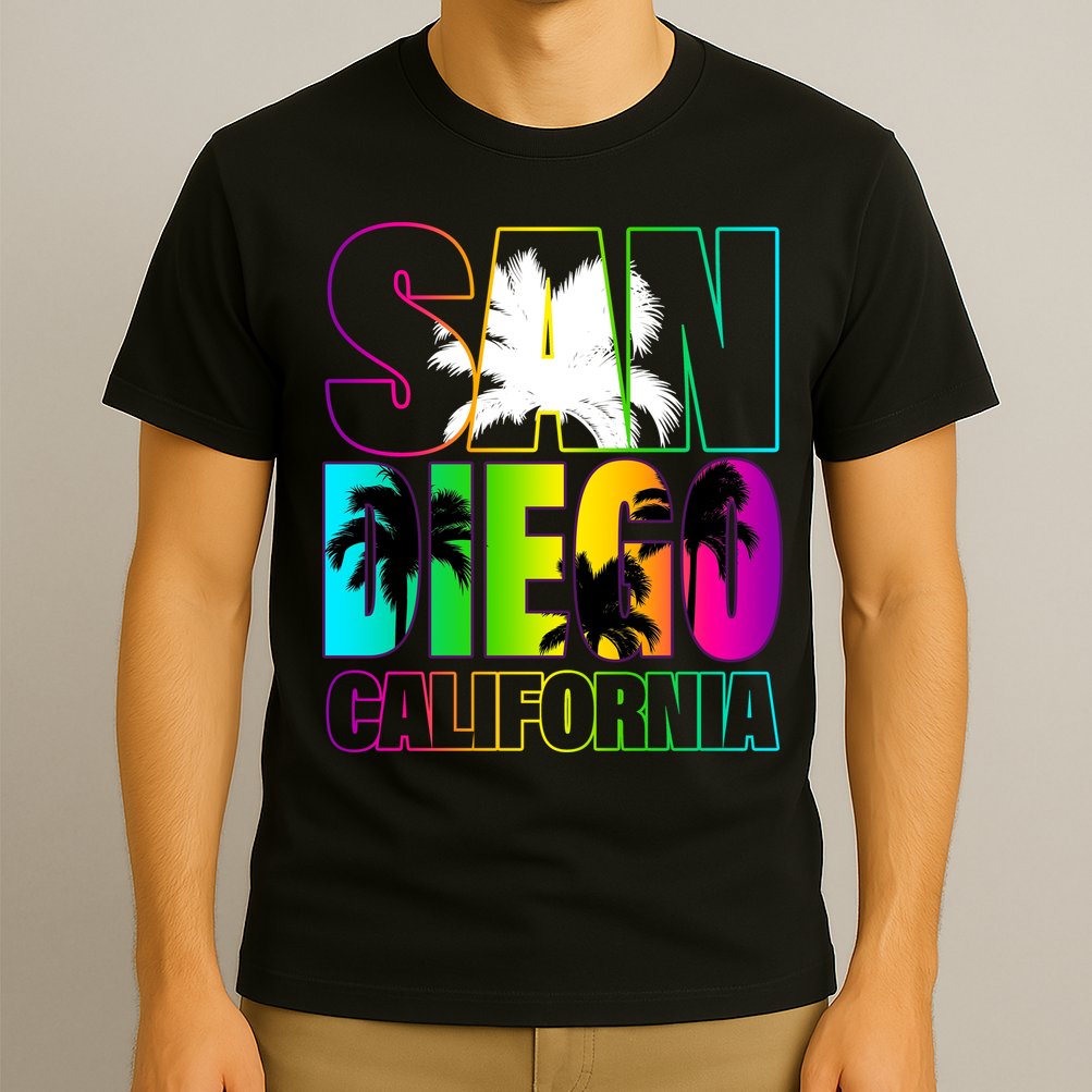 Colorful San Diego California T-Shirt