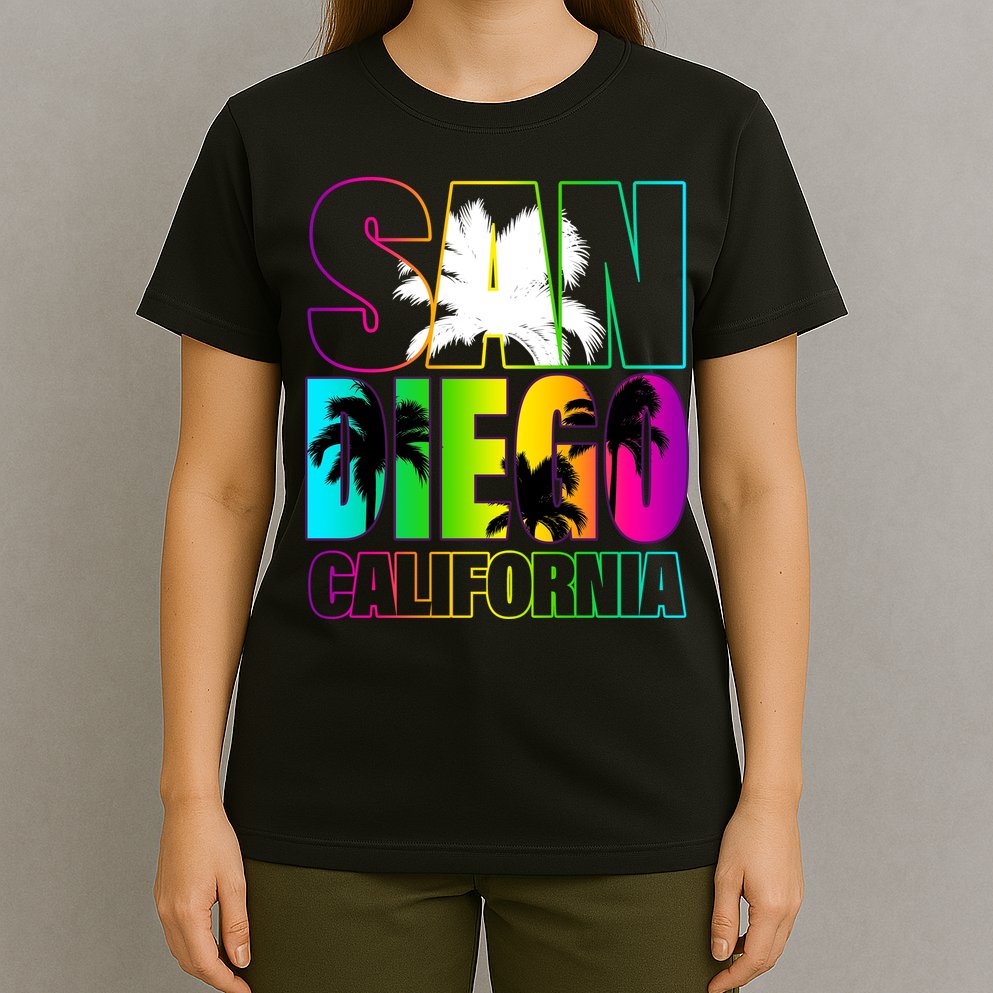 Colorful San Diego California T-Shirt