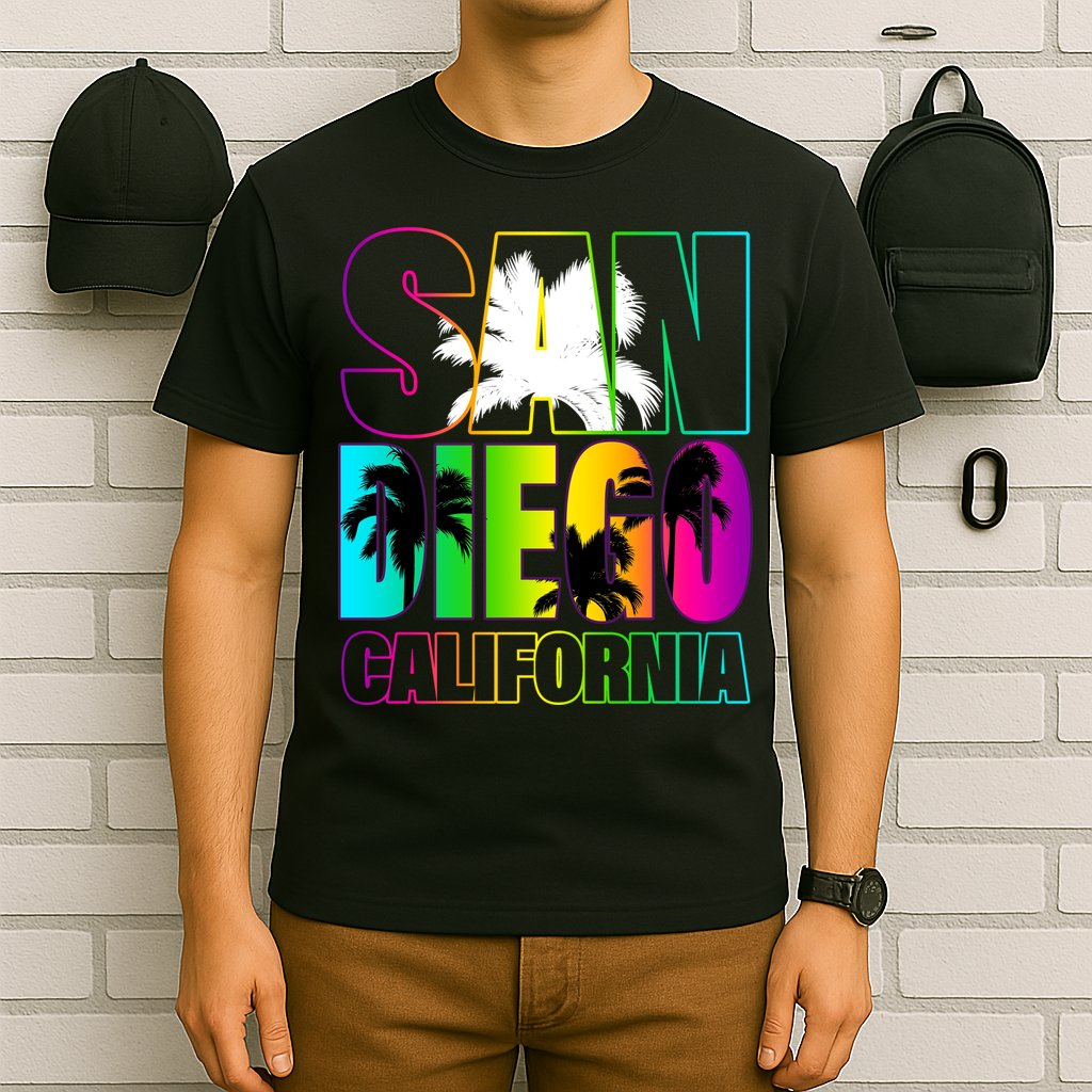 Colorful San Diego California T-Shirt