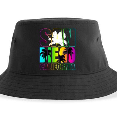 Colorful San Diego California Sustainable Bucket Hat