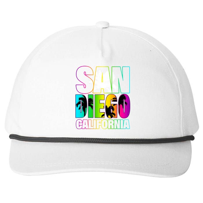 Colorful San Diego California Snapback Five-Panel Rope Hat