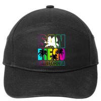 Colorful San Diego California 7-Panel Snapback Hat