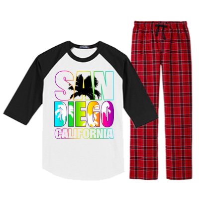 Colorful San Diego California Raglan Sleeve Pajama Set