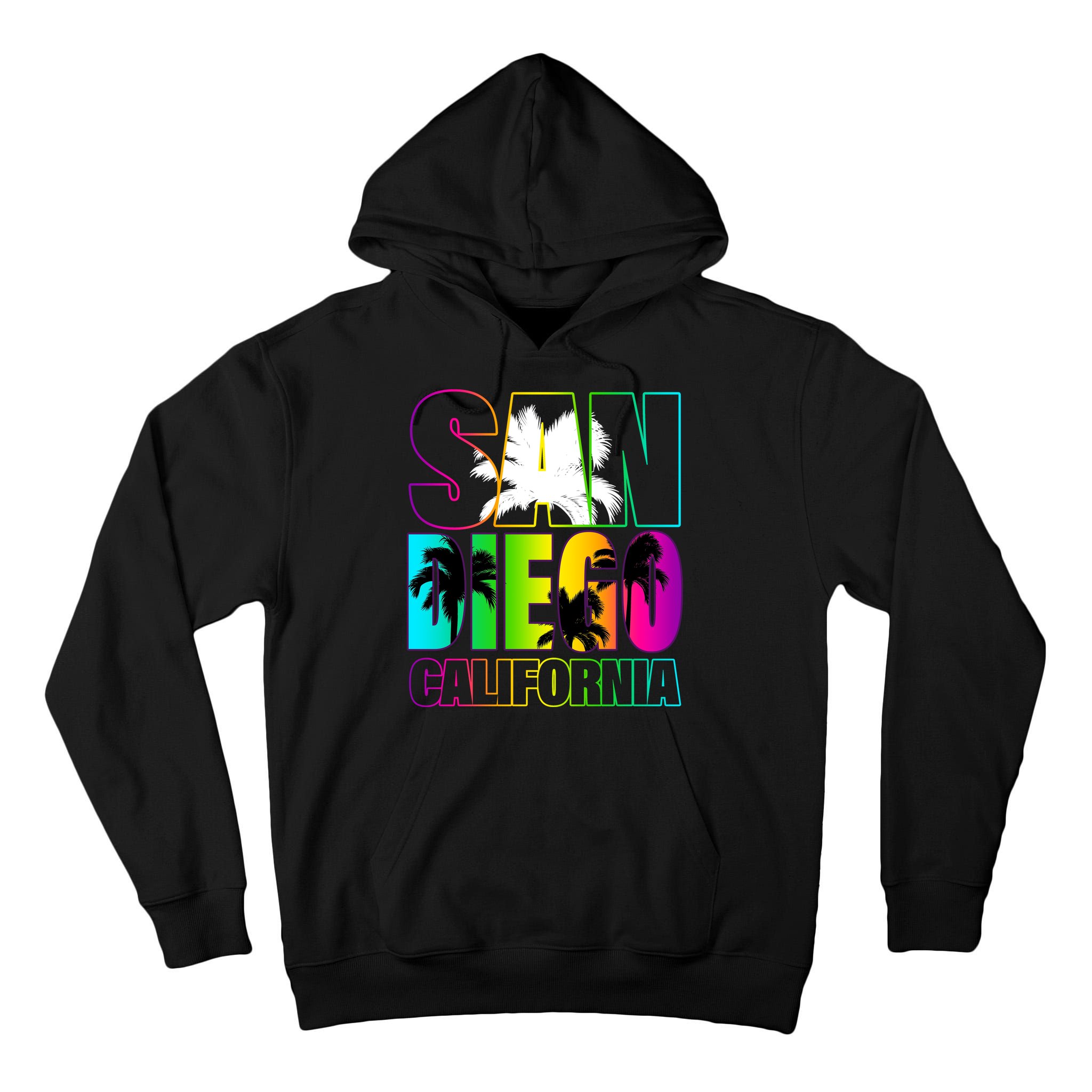 Colorful San Diego California Tall Hoodie