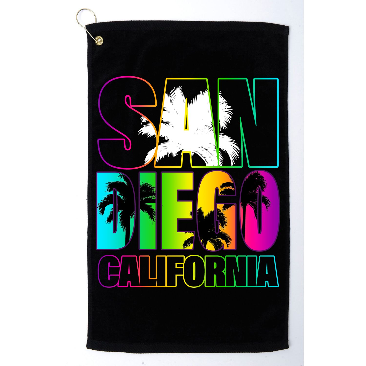 Colorful San Diego California Golf Towel