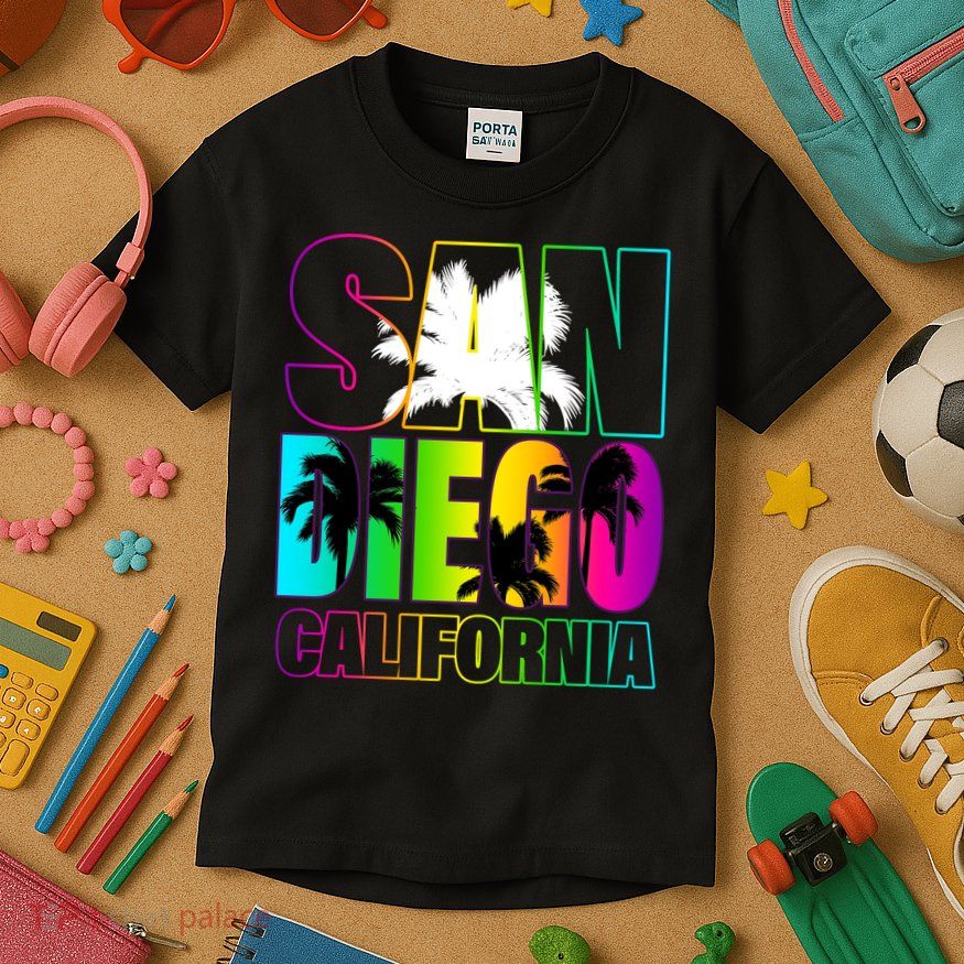 Colorful San Diego California Kids T-Shirt