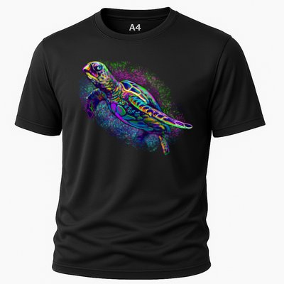 Colorful Sea Turtle Art Pattern Performance Shirt