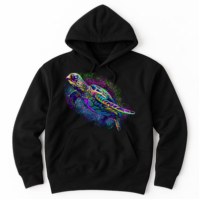 Colorful Sea Turtle Art Pattern Hoodie