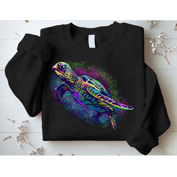 Colorful Sea Turtle Art Pattern Sweatshirt