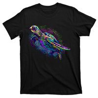 Colorful Sea Turtle Art Pattern T-Shirt