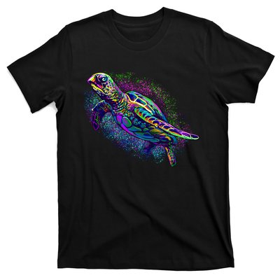 Colorful Sea Turtle Art Pattern T-Shirt