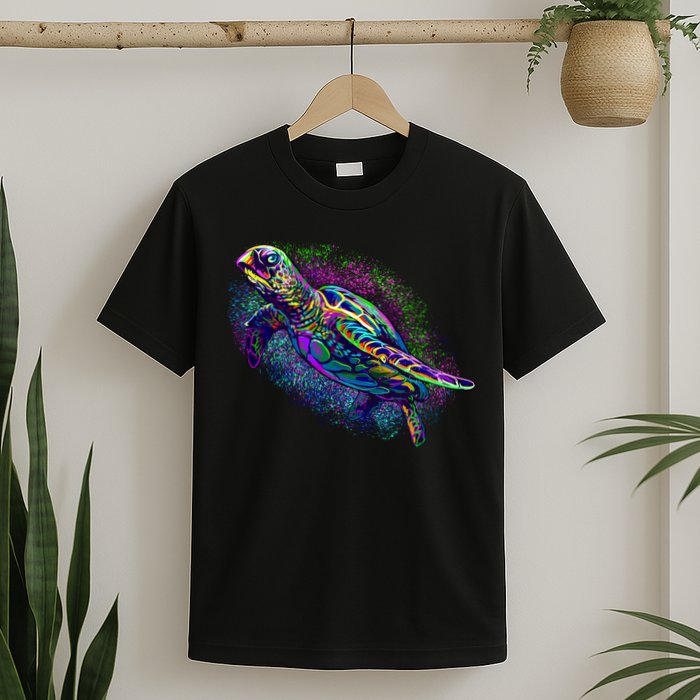 Colorful Sea Turtle Art Pattern T-Shirt