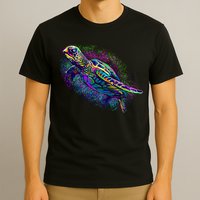 Colorful Sea Turtle Art Pattern T-Shirt