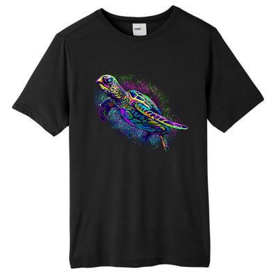 Colorful Sea Turtle Art Pattern Tall Fusion ChromaSoft Performance T-Shirt