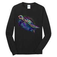 Colorful Sea Turtle Art Pattern Tall Long Sleeve T-Shirt