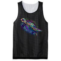 Colorful Sea Turtle Art Pattern Mesh Reversible Basketball Jersey Tank