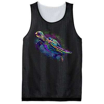 Colorful Sea Turtle Art Pattern Mesh Reversible Basketball Jersey Tank