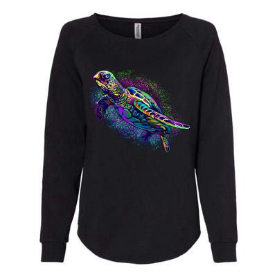 Colorful Sea Turtle Art Pattern Womens California Wash Sweatshirt