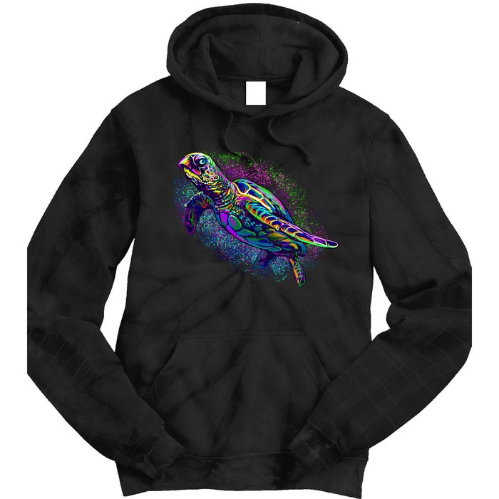 Colorful Sea Turtle Art Pattern Tie Dye Hoodie