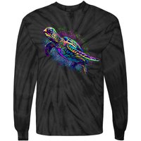 Colorful Sea Turtle Art Pattern Tie-Dye Long Sleeve Shirt