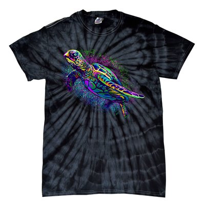 Colorful Sea Turtle Art Pattern Tie-Dye T-Shirt