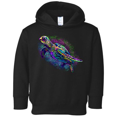 Colorful Sea Turtle Art Pattern Toddler Hoodie