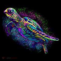 Colorful Sea Turtle Art Pattern Tank Top