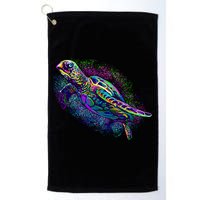 Colorful Sea Turtle Art Pattern Golf Towel
